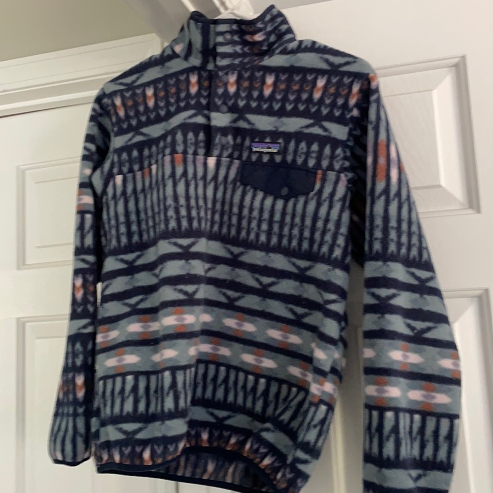 Women’s Patagonia Synchilla Snap T Fleece pullover. Size XS. Blue/teal